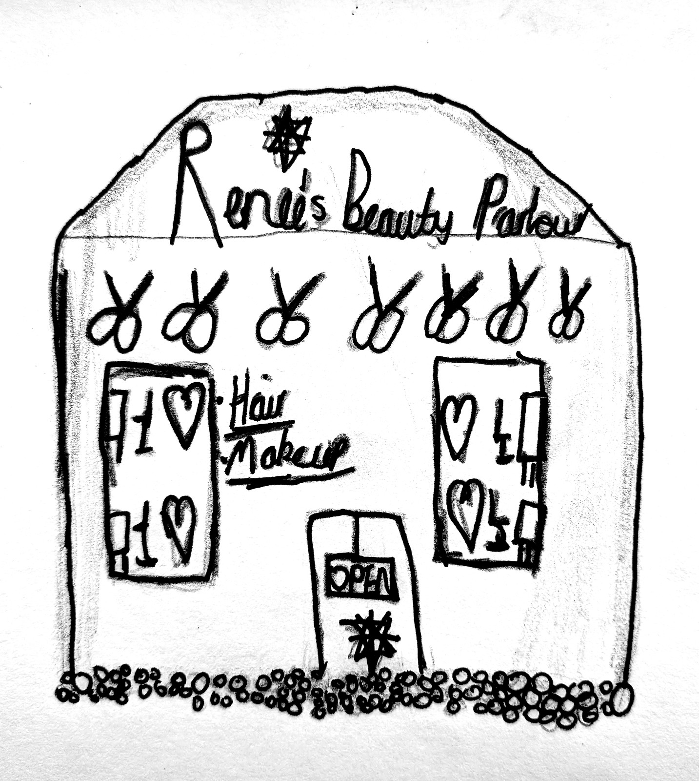 Renee's Beauty Parlour shopfront by Ada, Year 6
