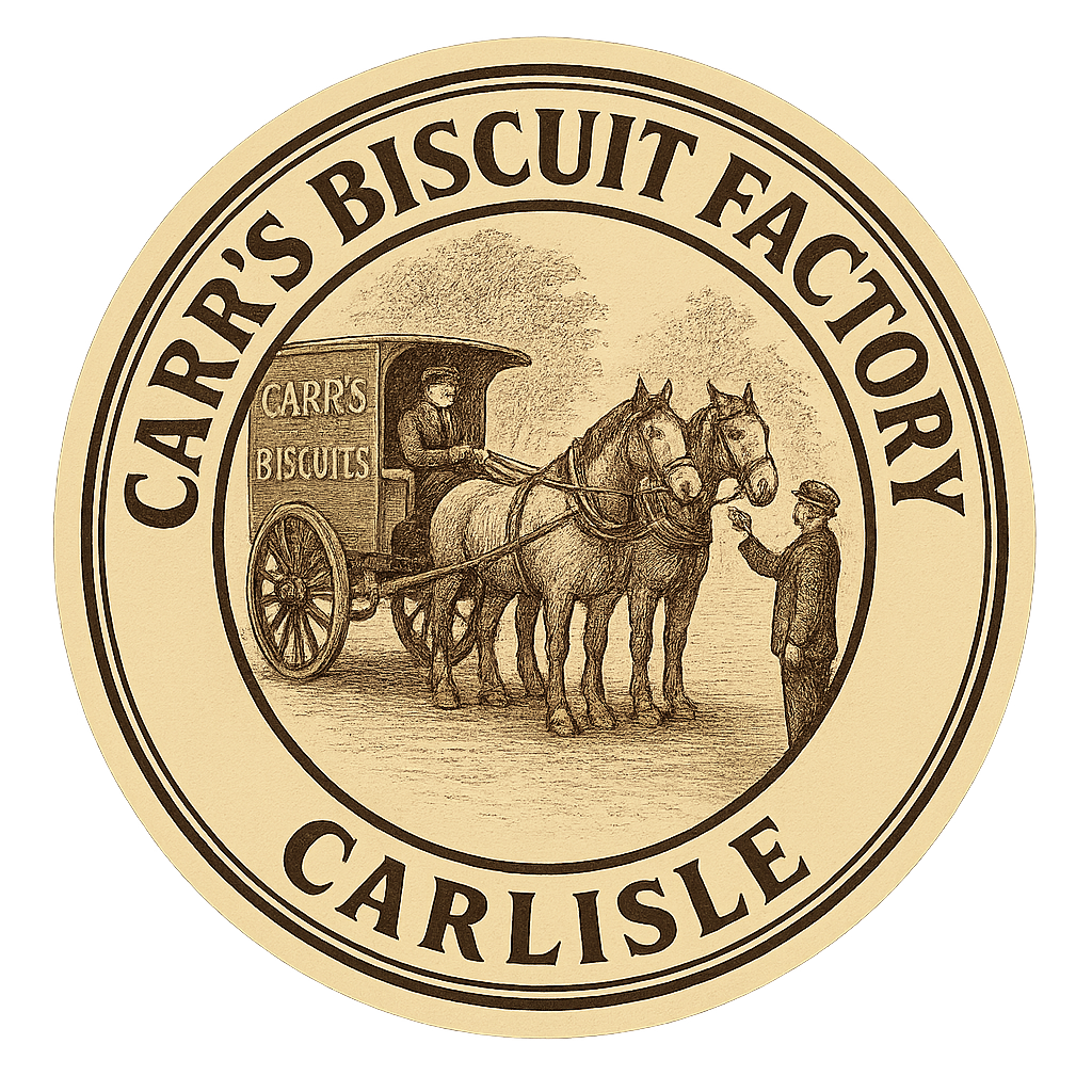 Carr's Biscuit Factory stop logo — circular badge